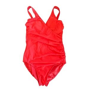 Kirkland Woman’s Cross Front Shirred One Piece Swimsuit Size M/L
